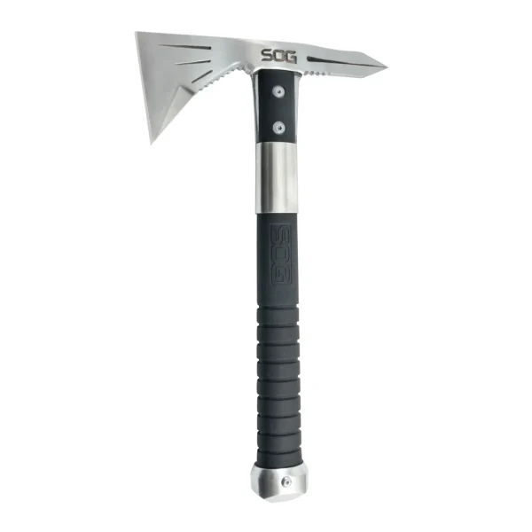 SOG Voodoo Hawk Mini: Small But Mighty Tactical Power The SOG Voodoo Hawk Mini Tomahawk is proof that big power can come in a compact package. Whether you're an outdoor adventurer, a survivalist, or just need a reliable tool by your side, this mini tomahawk is designed to deliver exceptional versatility and performance in any situation. Why the Voodoo Hawk Mini? Rugged Durability: Crafted from high-quality stainless steel with a black oxide finish, this tomahawk is built to withstand the toughest conditions while resisting corrosion. Compact & Portable: At just 12.5 inches long and lightweight, the Voodoo Hawk Mini is easy to carry on hikes, camping trips, or as part of your emergency kit. Multi-Purpose Design: The 2-inch cutting edge, spike, and hammerhead make this tomahawk a versatile tool for chopping, prying, breaking, or breaching. Comfortable Grip: Its glass-reinforced nylon handle ensures a secure grip, even during heavy use or in wet conditions. Perfect for Any Adventure Whether you're splitting kindling, clearing brush, or honing your throwing skills, the SOG Voodoo Hawk Mini combines tactical utility with unbeatable convenience. Built for Life’s Challenges Backed by SOG’s commitment to quality and durability, the Voodoo Hawk Mini is more than a tool—it’s a reliable companion you can count on when it matters most. SOG Voodoo Hawk Mini Tomahawk