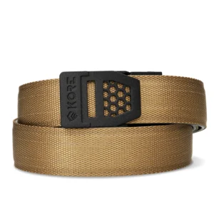 KORE ESSENTIALS TACTICAL NYLON GUN BELT 1.5" Coyote X6 BLACK BUCKLE