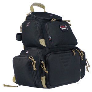 FREESTANDING HANDGUNNER BACKPACK, BLACK & TAN