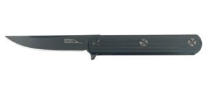 EK FOLDER - BLACK, DROP POINT, PLAIN EDGE, 4" BLADE