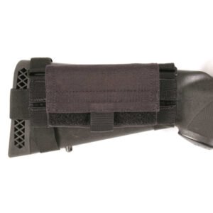 BUTTSTOCK SHOTGUN SHELL POUCH - BLACK, HOLDS 5