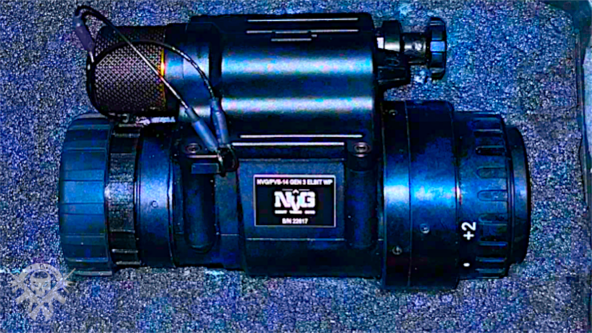 PVS-14 Gen 3 night vision monocular side profile with white phosphor image intensifier