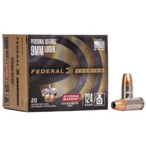 PERSONAL DEFENSE HYDRA-SHOK 9MM 124 GR - JHP, 1120 FPS, 20/BX