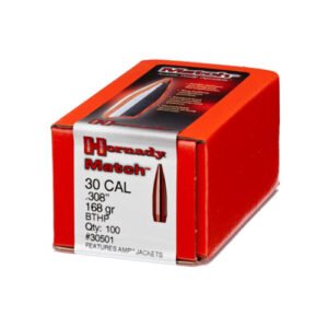MATCH BULLETS - 30 CALIBER, .308, 168 GRAIN, BTHP, 100/BX