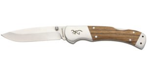 SAGE CREEK FOLDER - ZEBRA WOOD, LARGE, DROP POINT, PLAIN EDGE, 3.5" BLADE