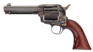 Taylors & Company 555148DE 1873 Cattleman Gunfighter 357 Mag 6rd 4.75" Blued Cylinder & Barrel Color Case Hardened Steel Frame Walnut Army Size Grip (Taylor Tuned)