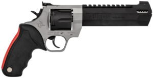 Taurus 2440065RH Raging Hunter 44 Rem Mag 6rd 6.75" Matte Black Oxide Cylinder & Barrel Matte Stainless Steel Frame Black Rubber with Integrated Red Cushion Insert Grip