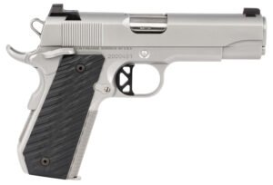 Dan Wesson 01827 V-Bob 45 ACP 8+1 4.25" Match Grade Barrel, Forged Stainless Steel Frame w/Beavertail, Serrated Bead Blasted Stainless Steel Slide, Black G10 Grip