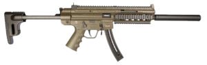 GSG GSGGERGGSG1610G GSG-16 Carbine Full Size 22 LR 10+1 16.25" Black 6-Groove Rifling Barrel Green Polymer Receiver Black Collapsible w/Storage Compartment Stock Right Hand
