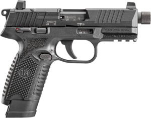 FN 66101011 502 Tactical 22 LR 10+1 4.60" Steel Threaded Barrel, Black Optic Ready/Serrated Slide & Polymer Frame w/Picatinny Rail, Black Textured Polymer Grip, Ambidextrous
