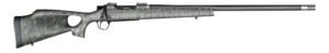 Christensen Arms CA10269815323 Summit TI  Full Size 28 Nosler 3+1, 26" Natural Titanium Steel Threaded Barrel, Natural Titanium Aluminum Receiver, Green w/Black/Tan Webbing Fixed Thumbhole Stock