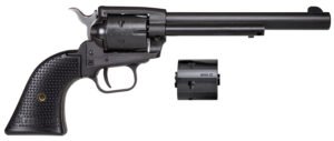 Heritage Mfg SRR22MBS6PG Rough Rider 22 LR/22 WMR 6 Shot/ 6.50" Black Satin Steel Barrel, Frame & Cylinder, Black Polymer Grip, Hammer/Thumb Safety, Exposed Hammer
