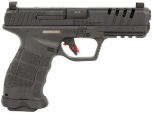 SAR USA SAR9SOCOMBL SAR9 SOCOM 9mm Luger 21+1 5.20" Black Steel Barrel, Black Steel Optic Ready/Ported/Serrated Slide, Black Polymer Frame w/Picatinny Rail, Interchangeable Backstrap Grip, Right Hand