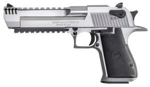 Magnum Research DE357SRMB Desert Eagle Mark XIX 357 Mag 9+1 6" Stainless Steel Barrel, Stainless Steel Serrated Slide, Stainless Steel Frame w/Beavertail & Picatinny Rail, Weaver Top Mount
