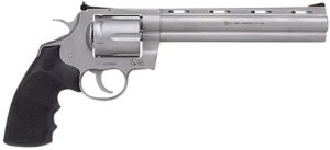 Colt Mfg PYTHONSM8RTS Python 357 Mag/38 Special 6 Shot 8" Bead Blasted Vent Rib Barrel, Cylinder & Frame, Black Rubber Grip, Exposed Hammer