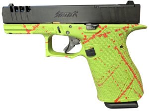 Great Lakes Firearms GL19SZOM Striker Compact Frame 9mm Luger 15+1 4" Black Nitride Steel Barrel, Black Cerakote Serrated w/Slide Cuts Steel Slide, Zombie Cerakote Polymer Frame & Grip, Ambidextrous