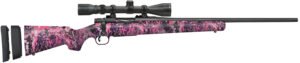 Mossberg 28258 Patriot Super Bantam w/Optic 350 Legend 4+1 22" Matte Blued Fluted Threaded Barrel, Matte Blued Drilled & Tapped Receiver, Adj LOP Muddy Girl Wild Synthetic Stock, 3-9x40mm Duplex