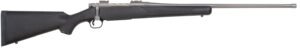 Mossberg 28261 Patriot Full Size 7mm PRC 3+1 24" Stainless Cerakote Fluted Threaded Barrel, Drilled & Tapped Stainless Cerakote Receiver, Black Fixed Synthetic Stock