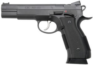 Cz Custom Shop 96333 A01-SD 9mm Luger 19+1 5" Match Grade Bull Barrel, Black Optic Cut/Serrated Steel Slide, Black Polycoat Steel Frame w/Beavertail, Black G10 Grip, Short Dustcover