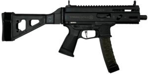 Grand Power 810091152836 Stribog SP9A35S 9mm Luger 30+1 8" Black Picatinny Rail Receiver, SB Tactical Brace, Black Polymer Grip