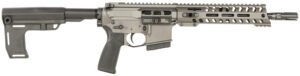 Patriot Ordnance Factory 2173 P15 Constable 5.56 NATO 30+1 10.50" M-LOK Handguard, Tungsten Cerakote Aluminum Receiver w/Picatinny Rail, Black Polymer MFT Blade Stabilizer, MFT Grip