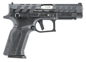 Grand Power 8588005808668 Q100 Mk23 9mm Luger 15+1 4.25" Stainless Rotating Barrel, Black Steel Optic Ready/Serrated Slide, Black Steel Frame w/Accessory Rail & Beavertail, Textured Grip