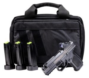 Rost Martin RM1CBLKOSP10CA(COMP)-P RM1C Comp Bundle *CA Compliant Compact Frame 9mm Luger 10+1 4" Compensated Barrel, Black Nitron Steel Integrated Compensator/Serrated w/Optic Slide, Black Polymer Fr