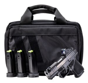 Rost Martin RM1SBLKOSP10CA(COMP)-P RM1S Comp Bundle *CA Compliant 9mm Luger 10+1 3.60" Compensated Barrel, Black Nitron Steel Integrated Compensator/Serrated w/Optic Slide, Black Polymer Frame w/Picat