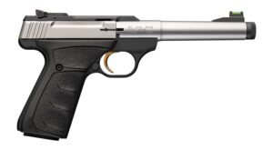 Browning 051616490 Buck Mark Camper SR 22 LR 10+1 5.90" Stainless Threaded Bull Barrel, Matte Black Aluminum Receiver, Black Overmolded UFX Grip
