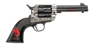 Pietta PFI357PR434BP 1873 Great Western II Pendleton Round?Up 357 Mag 6 Shot 4.75" Blued Engraved Barrel & Cylinder, Ultra Black Engraved Grip, Exposed Hammer