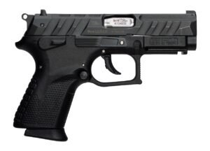 Grand Power 8588005944663 P1S Mk23 9mm Luger 12+1 3.66" Stainless Rotating Barrel, Black Optic Ready/Serrated Slide, Black Frame w/Accessory Rail, Checkered Grip, Ambidextrous
