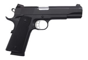 Tisas Arms 10100528 1911 Duty 45 ACP 8+1 5" Stainless Barrel, Black Cerakote Carbon Steel Serrated Slide & Frame w/Beavertail, Black Rubber Grip
