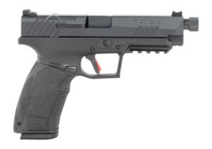 Tisas Arms 15000201 PX-9 9mm Luger 20+1 5.10" Black Threaded Barrel, Black Cerakote Carbon Steel Optic Cut/Serrated Slide & Frame w/Picatinny Rail, Black Rubber Grip, RMR Footprint