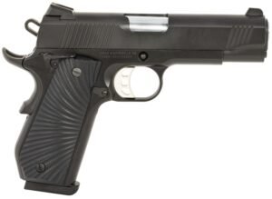 Tisas Arms 10100102 1911  Carry 45 ACP 8+1 4.25" Stainless Barrel, Black Cerakote Carbon Steel Serrated Slide, Black Cerakote Carbon Steel Frame, Black G10 Starburst Grip