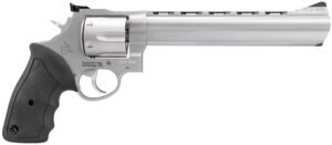 Taurus 2-440089 44 Large 44 Rem Mag 6 Shot 8.37" Matte Stainless Ported Barrel, Cylinder & Frame, Black Finger Grooved Rubber Grip, Transfer Bar Safety, Exposed Hammer