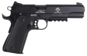 GSG GSG1911ADOP M1911 ADOP 22 LR 10+1 5" Black Steel/Threaded Barrel & Serrated Slide, Zinc Alloy w/Accessory Rail & Beavertail Frame Black Double Diamond Polymer Grip