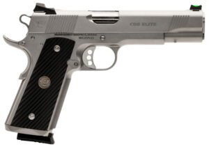 Wilson Combat CQBEFS45SS CQB Elite 45 ACP 8+1 5" Stainless Match Grade Barrel, Serrated Stainless Steel Slide, Stainless Steel Frame w/Beavertail, Black G10 Starburst Grip