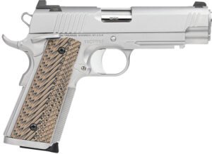 Dan Wesson 01809 Specialist Commander 45 ACP 8+1 4.25" Stainless Steel Barrel, Bead Blasted Serrated Stainless Steel Slide & Frame w/Beavertail & Picatinny Rail, Black/Brown G10 Grip, Ambidextrous