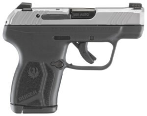 Ruger 13744 LCP Max Compact 380 ACP 10+1 2.80" Black Oxide Steel Barrel, Matte Stainless Serrated Slide, Black Polymer Frame w/Serrated Trigger Guard w/Black Nylon Grip