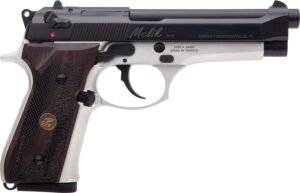 Derya Firearms MELIK9TTTR Melik  9mm Luger 17+1 4.90" Black Melonite Steel Barrel, Black Melonite Serrated Steel Slide, Silver Anodized Aluminum Frame, Dark Walnut Grip