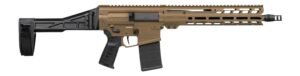 CMMG 33A380C-CT Dissent Mk3 8.6 Blackout 20+1 12.50" Black Nitride Threaded Barrel, Coyote Tan Cerakote Aluminum Receiver w/Picatinny Rail, M-LOK Handguard, Black Polymer SB Tactical Folding Brace, CM